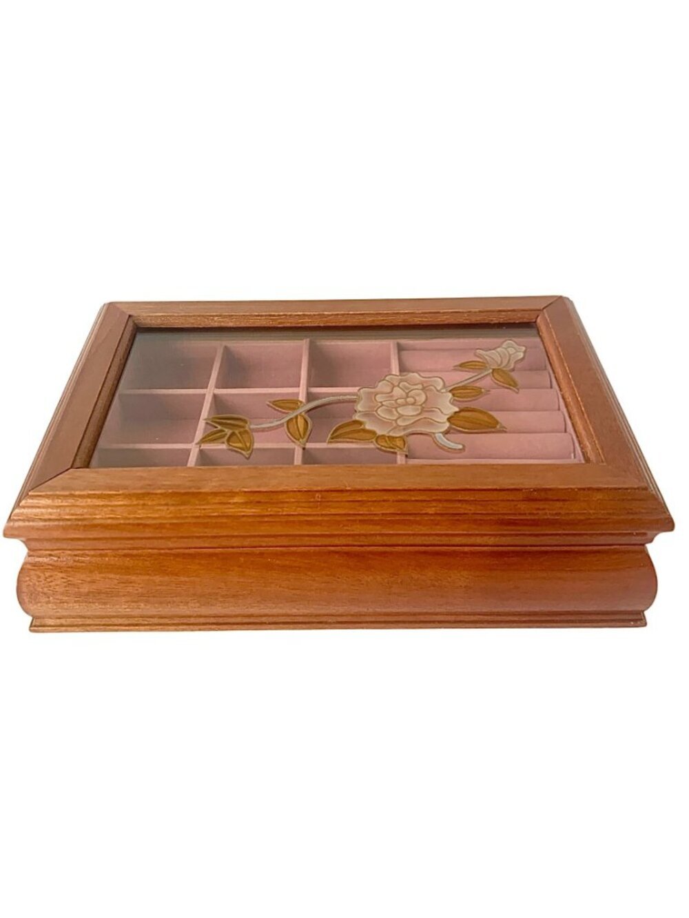 Vintage Wooden Jewelry Box Removable Tray Jewellery Box Retro - Picture 2 of 8